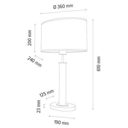 Stolní lampa MERCEDES 1xE27/40W/230V 60 cm hnědá/dub – FSC certifikováno