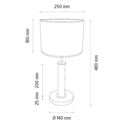 Stolní lampa BENITA 1xE27/60W/230V 48 cm bílá/dub