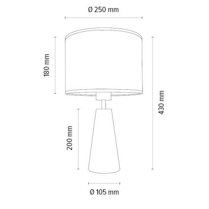 Stolní lampa MERCEDES 1xE27/40W/230V pr. 43 cm bílá/dub – FSC certifikováno