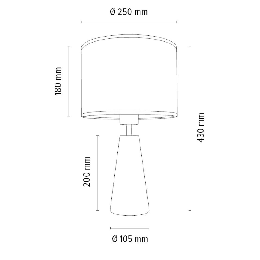 Stolní lampa MERCEDES 1xE27/40W/230V pr. 43 cm bílá/dub