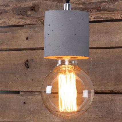 Lustr na lanku STRONG 1xE27/60W/230V beton