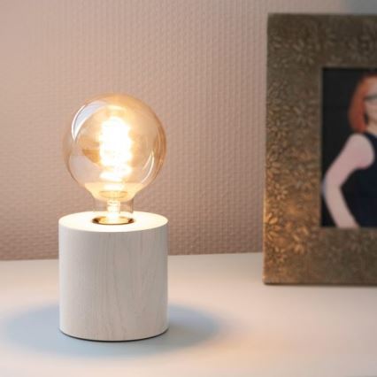 Stolní lampa TRONGO ROUND 1xE27/25W/230V dub