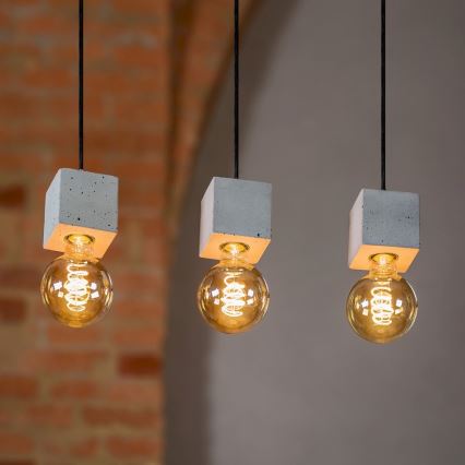 Lustr na lanku STRONG 3xE27/60W/230V beton