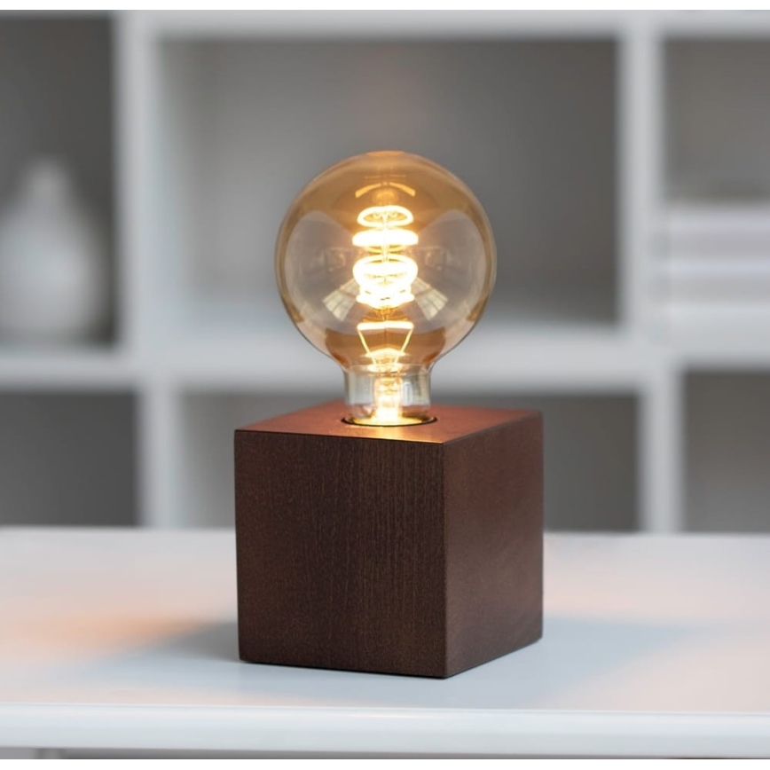 Stolní lampa TRONGO SQUARE 1xE27/25W/230V buk