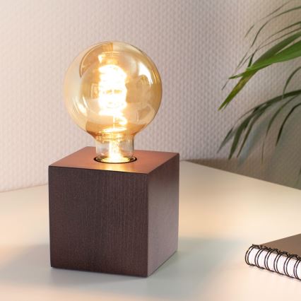 Stolní lampa TRONGO SQUARE 1xE27/25W/230V buk