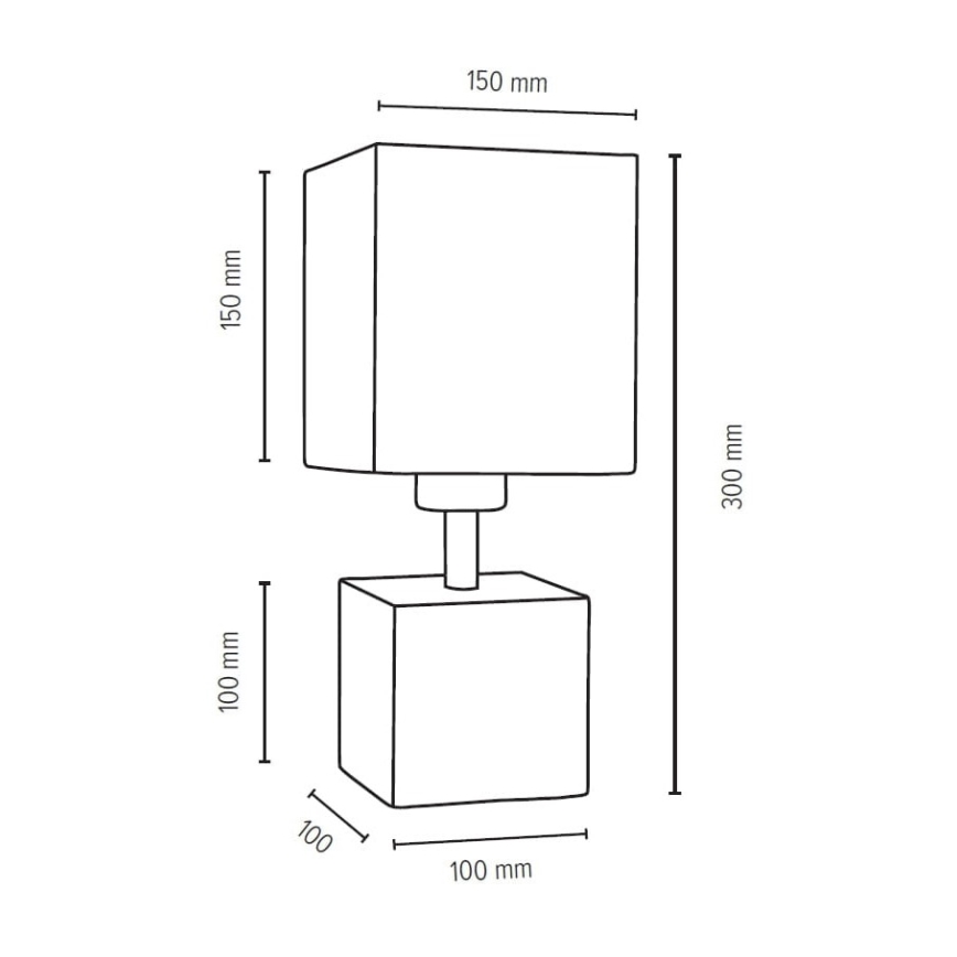 Stolní lampa TRONGO SQUARE 1xE27/25W/230V dub