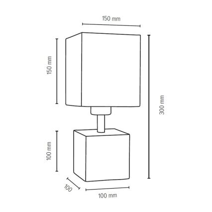 Stolní lampa TRONGO SQUARE 1xE27/25W/230V dub – FSC certifikováno