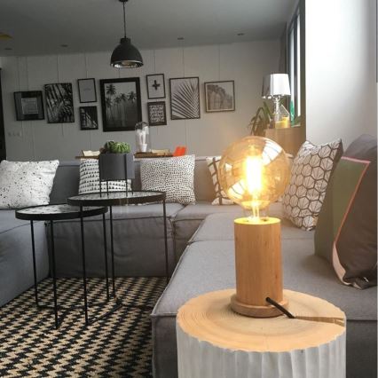 Stolní lampa TASSE 1xE27/25W/230V dub