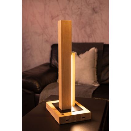 LED Stmívatelná stolní lampa SOHO BLACK LED/10W/230V 45 cm dub