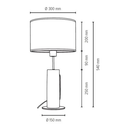 Stolní lampa PINO 1xE27/40W/230V dub