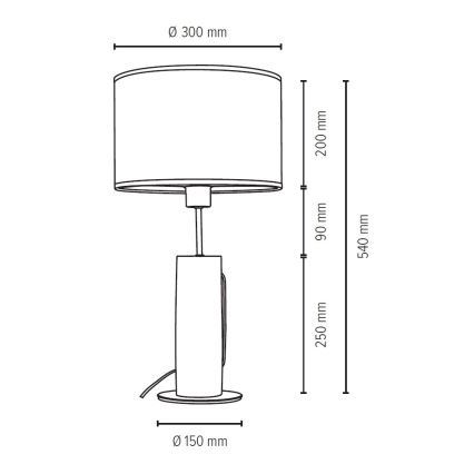 Stolní lampa PINO 1xE27/40W/230V borovice – FSC certifikováno