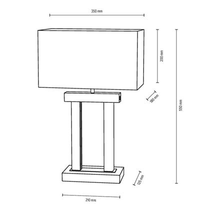 LED Stmívatelná stolní lampa HAKON 1xE27/40W+2xLED/7,5W/230V 55 cm dub
