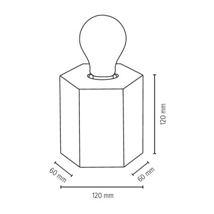 Stolní lampa HEXAR 1xE27/25W/230V dub