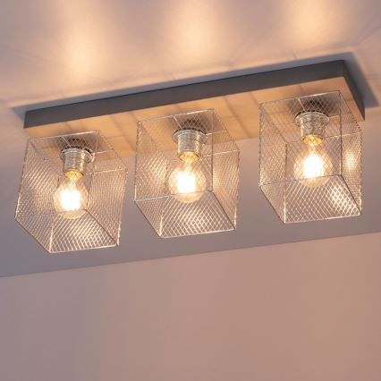 Stropní svítidlo GITTAN 3xE27/25W/230V beton