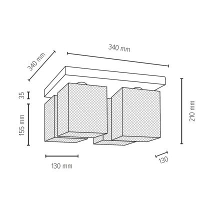 Stropní svítidlo GITTAN 4xE27/25W/230V beton