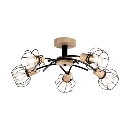 Přisazený lustr VIVIANE 5xE27/60W/230V dub – FSC certifikováno