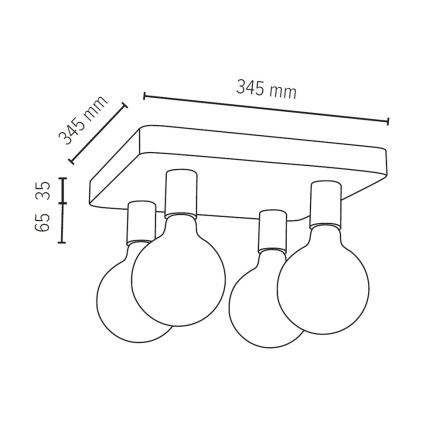 Stropní svítidlo FORTAN 4xE27/60W/230V beton