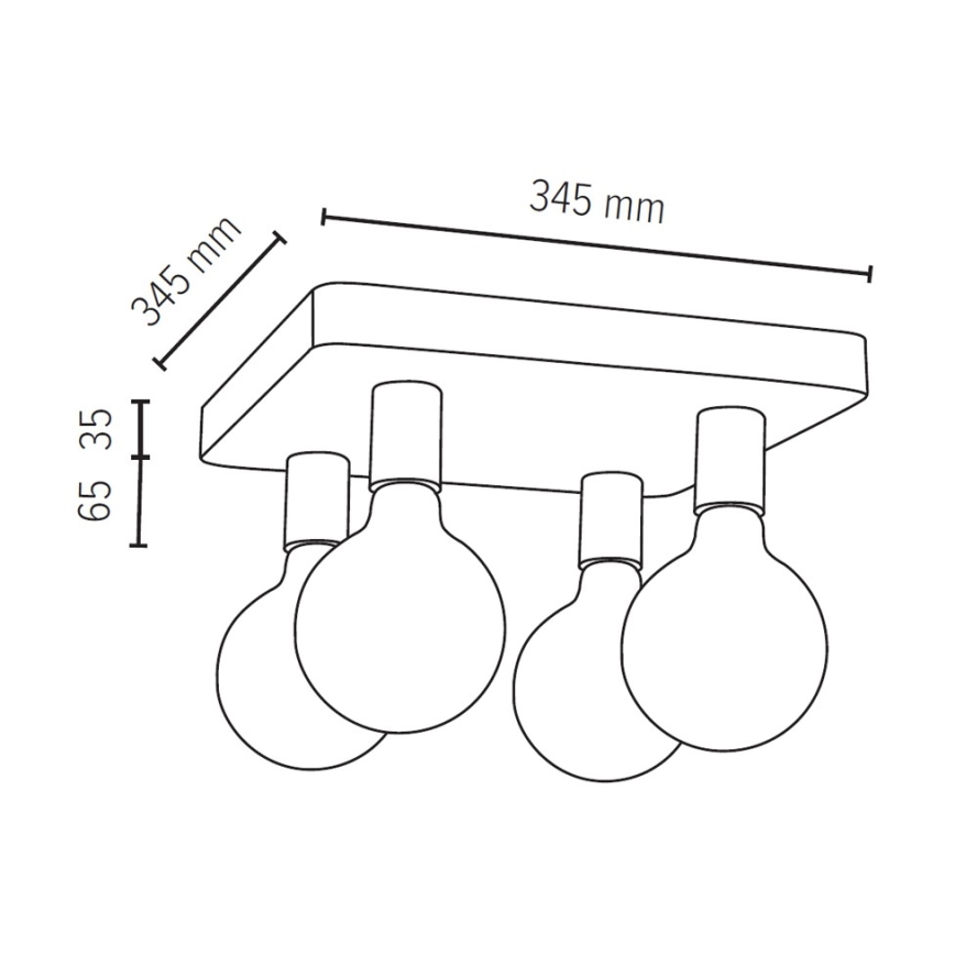 Stropní svítidlo FORTAN 4xE27/60W/230V beton