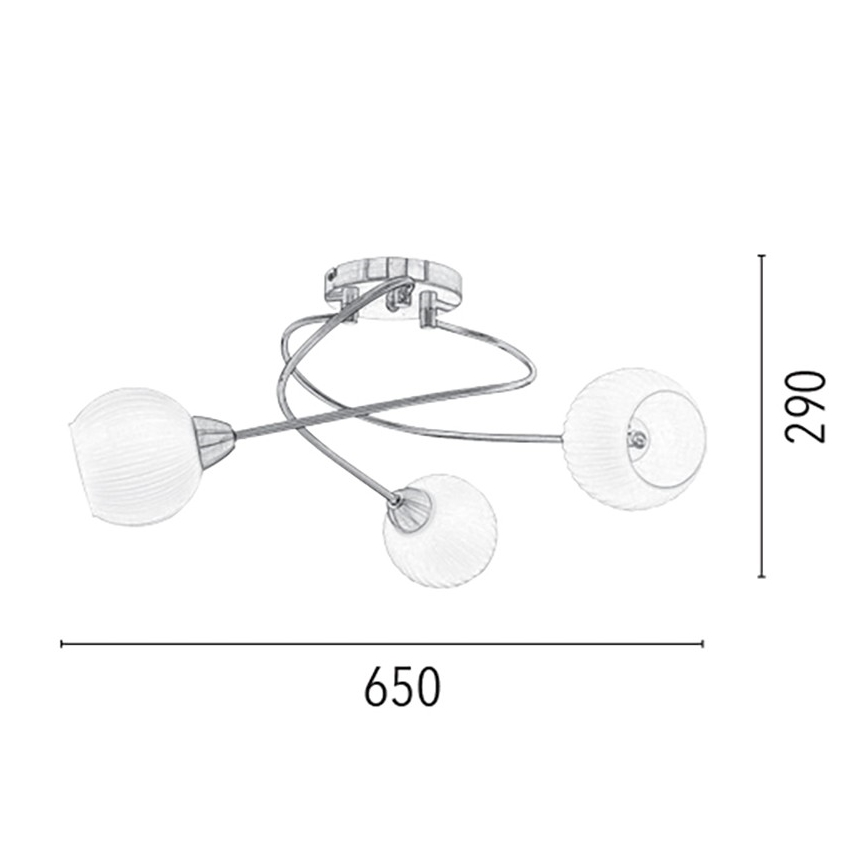 Přisazený lustr PAVIA 3xE27/60W/230V