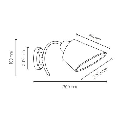 Nástěnné svítidlo METTE 1xE27/40W/230V – FSC certifikováno