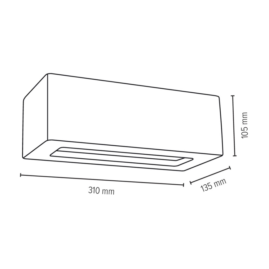 Nástěnné svítidlo BLOCK 1xE27/40W/230V beton
