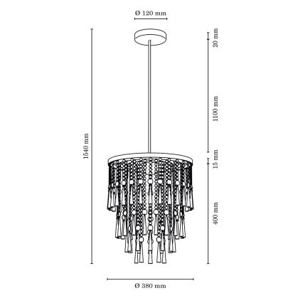 Lustr na tyči LUXORIA 6xG9/28W/230V