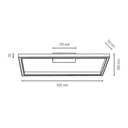 LED Stmívatelné stropní svítidlo RAMME LED/34W/230V matný dub + dálkové ovládání – FSC certifikováno