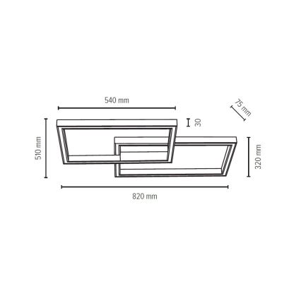 LED Stmívatelné stropní svítidlo RAMME LED/48W/230V matný dub + dálkové ovládání – FSC certifikováno