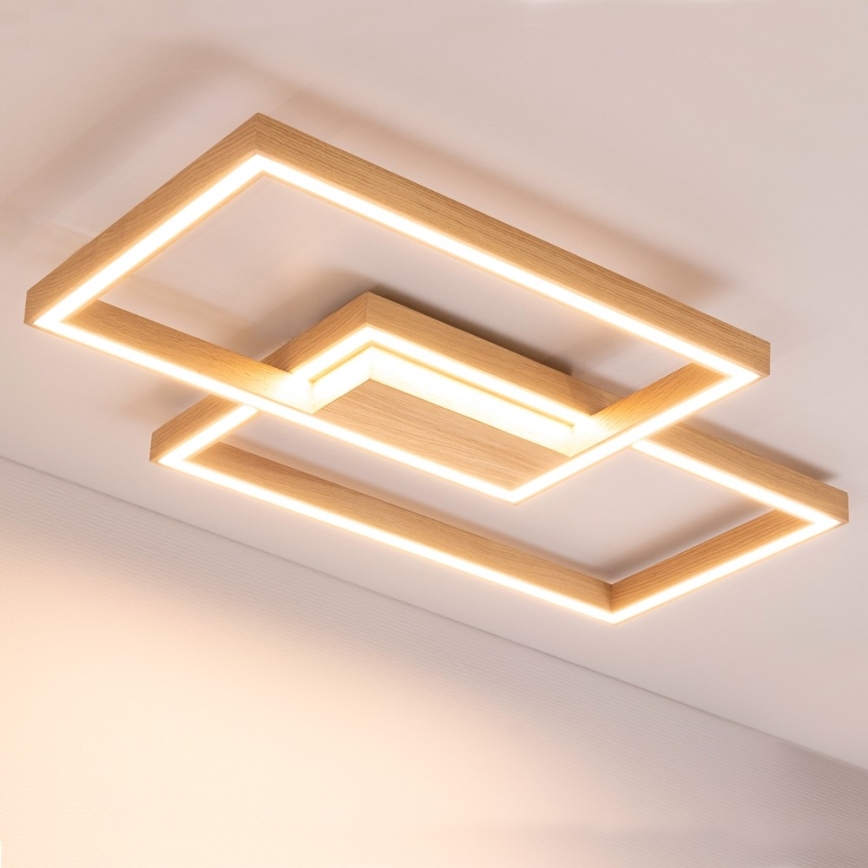 LED Stmívatelné stropní svítidlo RAMME LED/48W/230V matný dub + dálkové ovládání