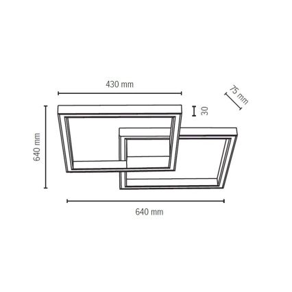 LED Stmívatelné stropní svítidlo RAMME LED/48W/230V matný dub + dálkové ovládání – FSC certifikováno