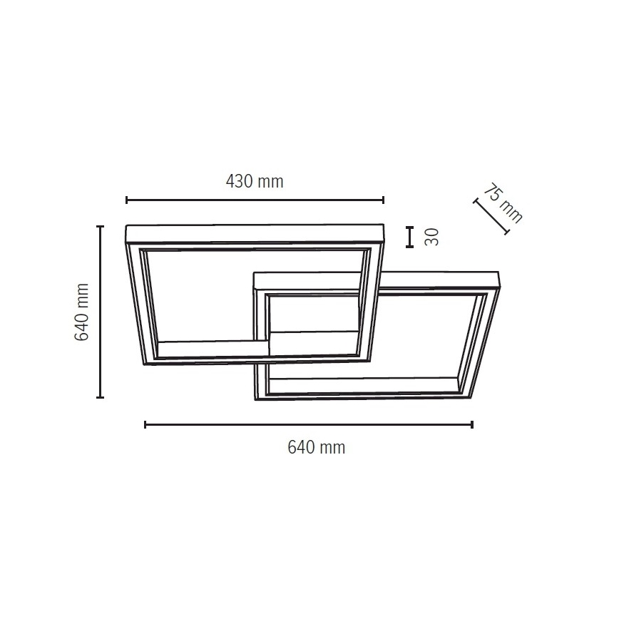 LED Stmívatelné stropní svítidlo RAMME LED/48W/230V matný dub + dálkové ovládání