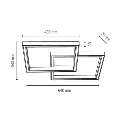 LED Stropní svítidlo RAMME LED/48W/230V matný dub – FSC certifikováno