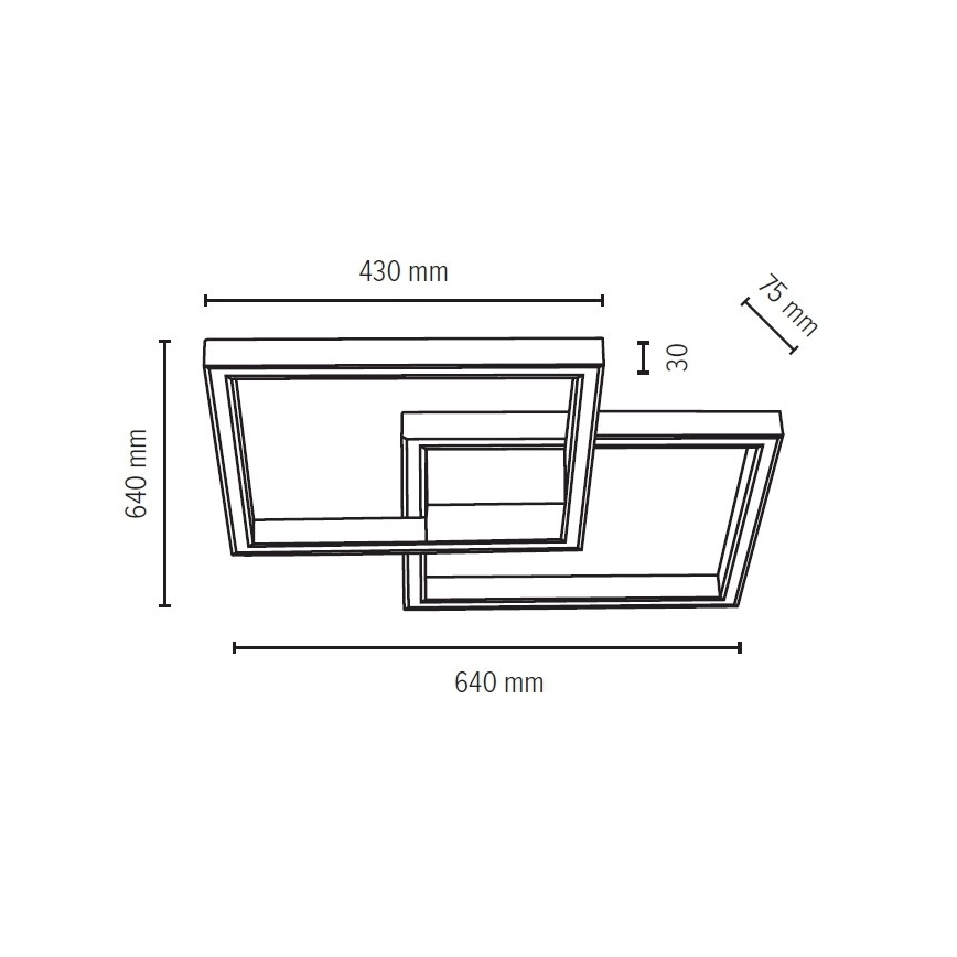 LED Stropní svítidlo RAMME LED/48W/230V matný dub