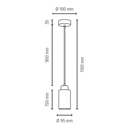 Lustr na lanku KARLA 1xE27/60W/230V – FSC certifikováno