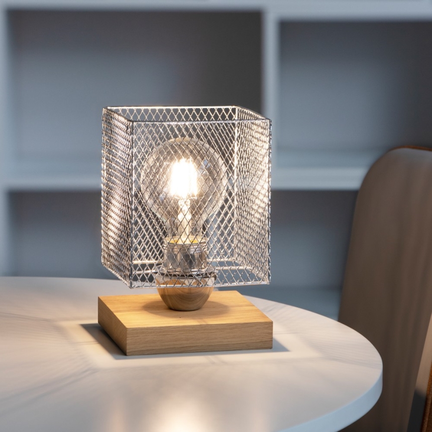 Stolní lampa NORMAN WOOD 1xE27/25W/230V dub