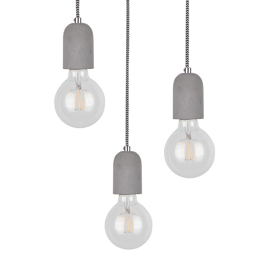 Lustr na lanku AMORY 3xE27/60W/230V beton