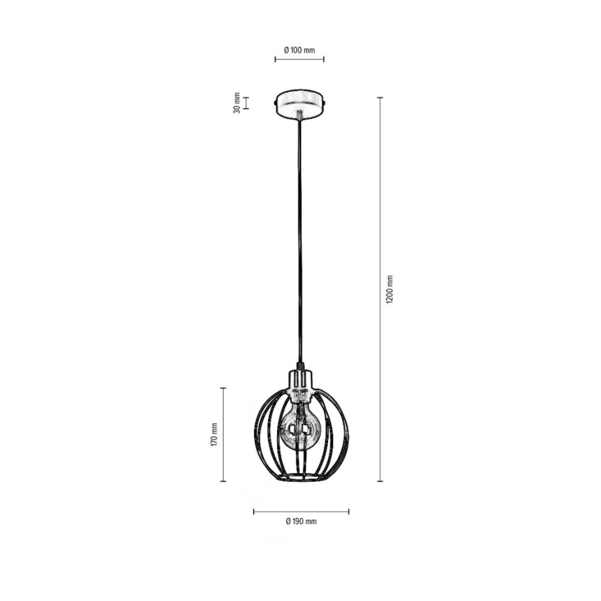 Lustr na lanku BERIS 1xE27/60W/230V