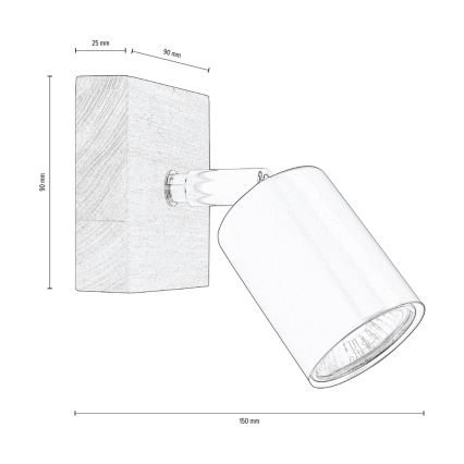 Nástěnné bodové svítidlo MANARA 1xGU10/5W/230V borovice – FSC certifikováno