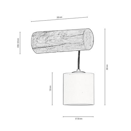 Nástěnná lampa FORESTA 1xE27/25W/230V borovice