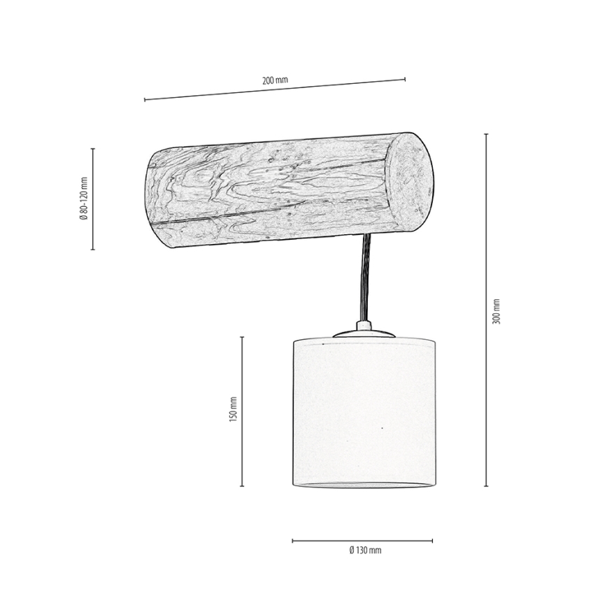 Nástěnná lampa FORESTA 1xE27/25W/230V borovice
