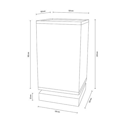 Stolní lampa FIRE 1xE27/25W/230V dub/bílá dub – FSC certifikováno