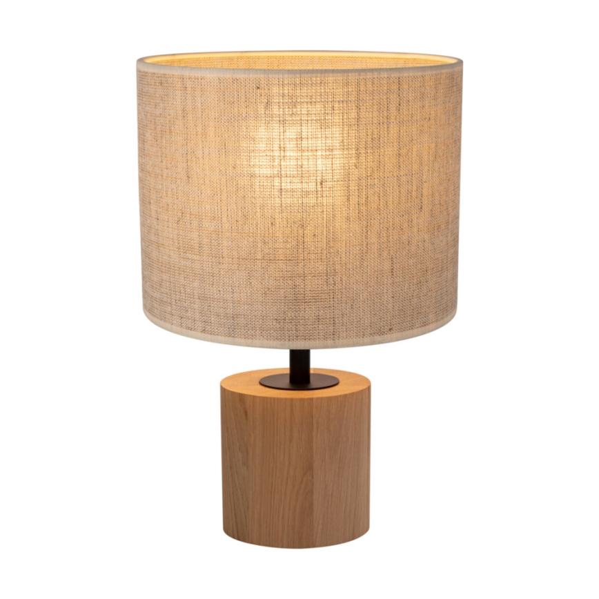 Stolní lampa KRETA 1xE27/25W/230V dub/béžová dub