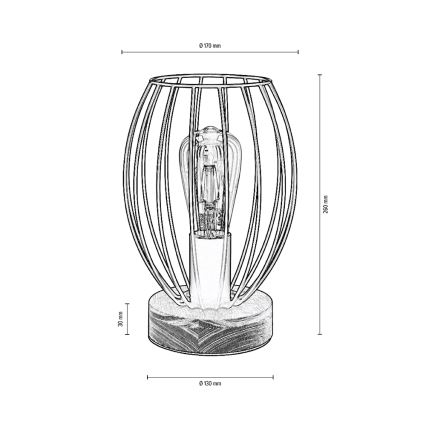 Stolní lampa GUNNAR 1xE27/25W/230V dub – FSC certifikováno