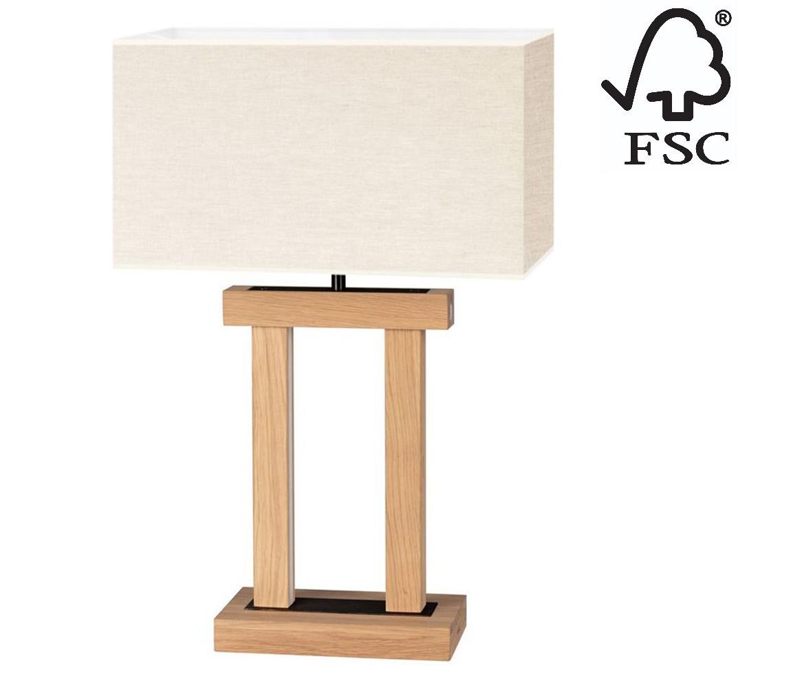   - LED Stmívatelná stolní lampa HAKON 1xE27/40W+ 2xLED/7,5W/230V dub 