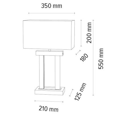 LED Stmívatelná stolní lampa HAKON 1xE27/40W+ 2xLED/7,5W/230V 55 cm dub