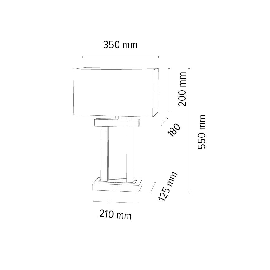 LED Stmívatelná stolní lampa HAKON 1xE27/40W+ 2xLED/7,5W/230V 55 cm dub