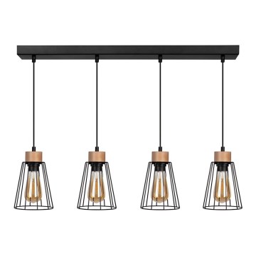 Spot-Light - Lustr na lanku ORAZIO 4xE27/60W/230V bříza