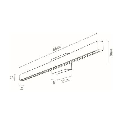 LED Koupelnové nástěnné svítidlo AQUAVIVA LED/12W/230V 80 cm IP44 dub