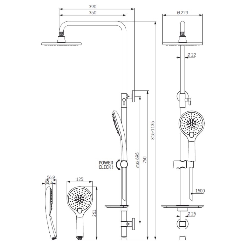 Sprchová sada MARTOFTE černá