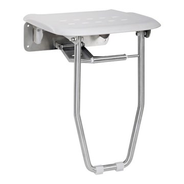 Sprchové sedátko 35x43,3 cm stříbrná/bílá